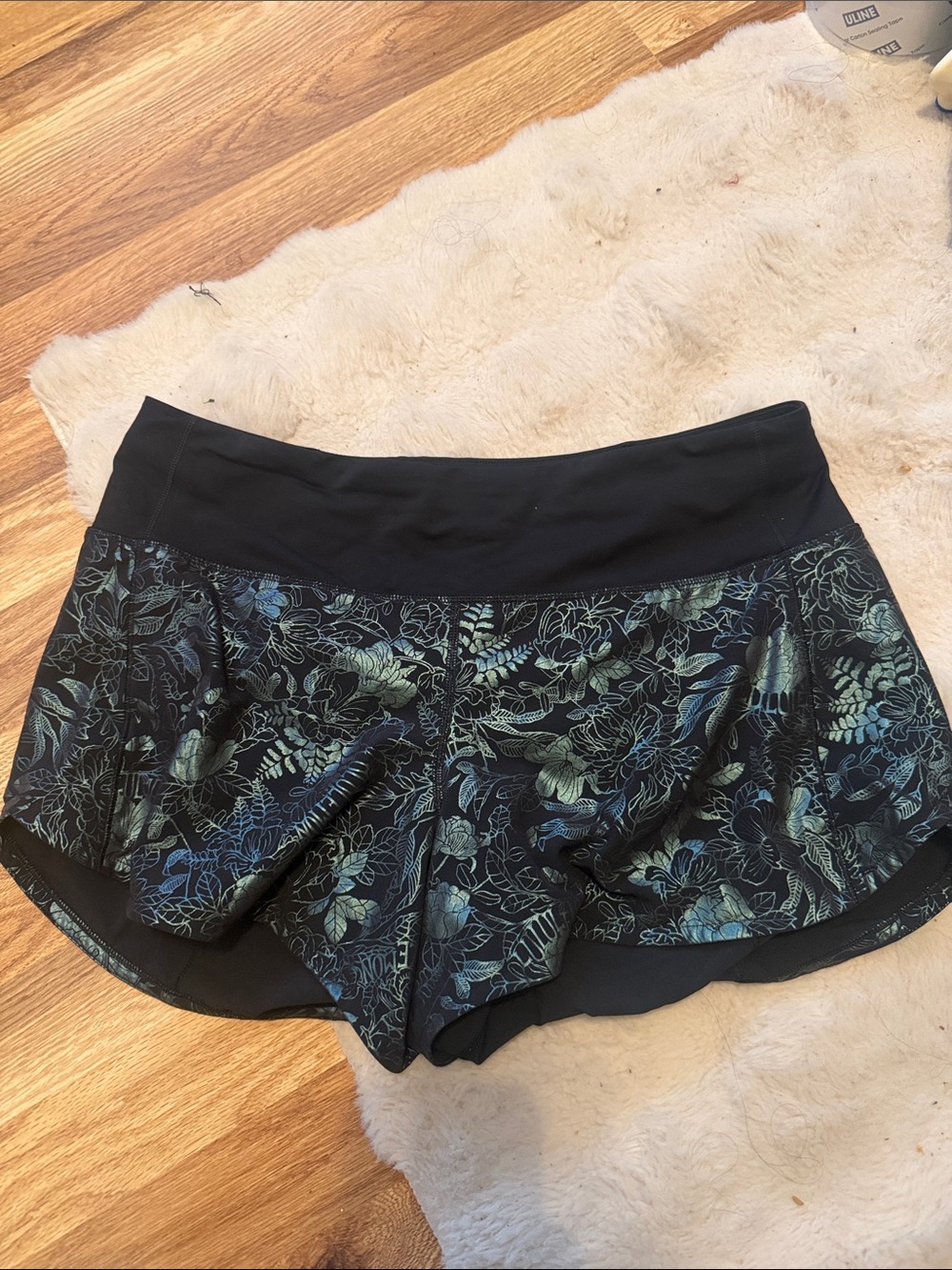 Lululemon Black Floral-Print Shorts